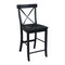 International Concepts X-Back Counter Height Stool, 24" Seat Height, Black S46-6132 - alternate 3